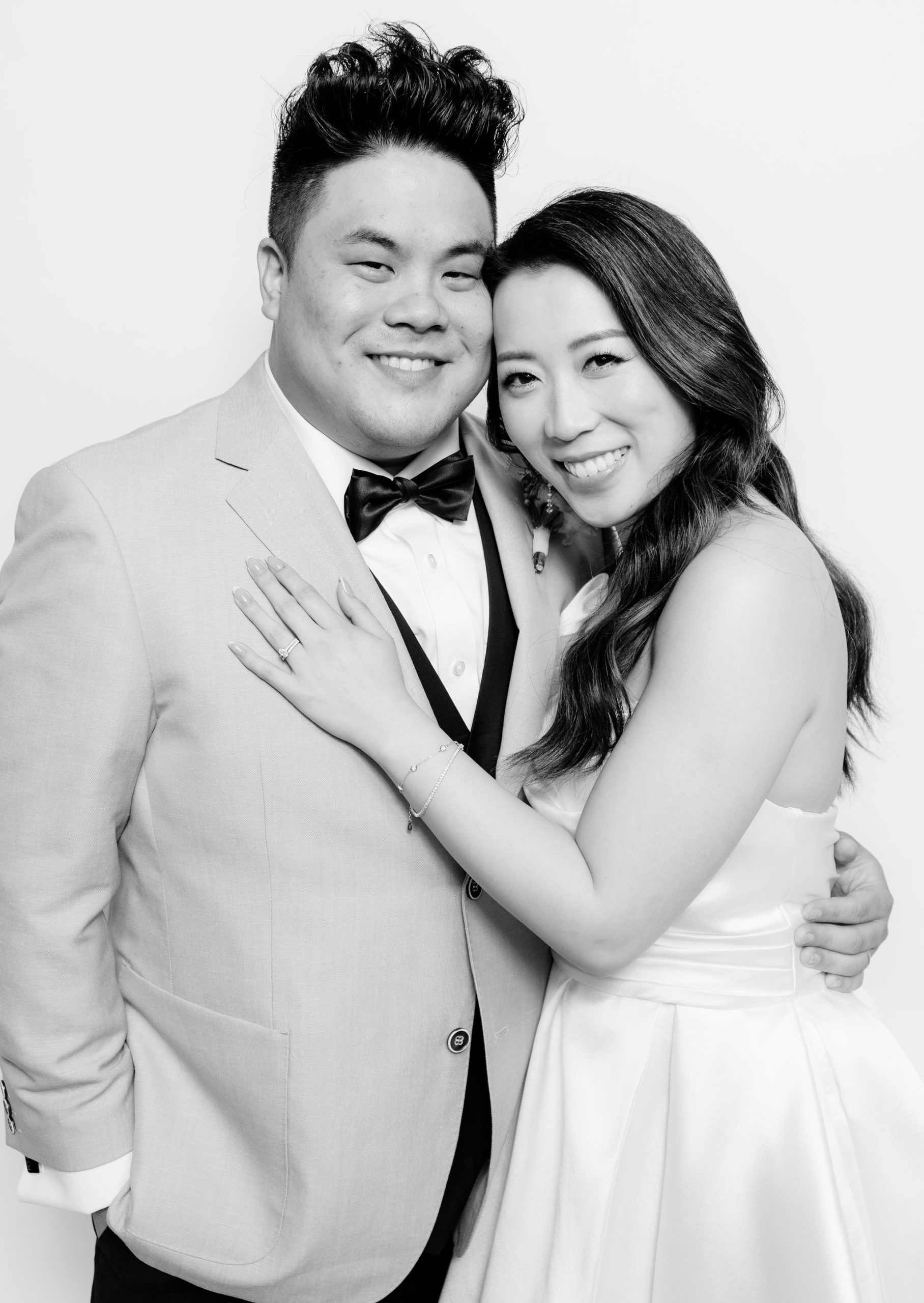 Studio Photo of Bride and Groom in Black and White.